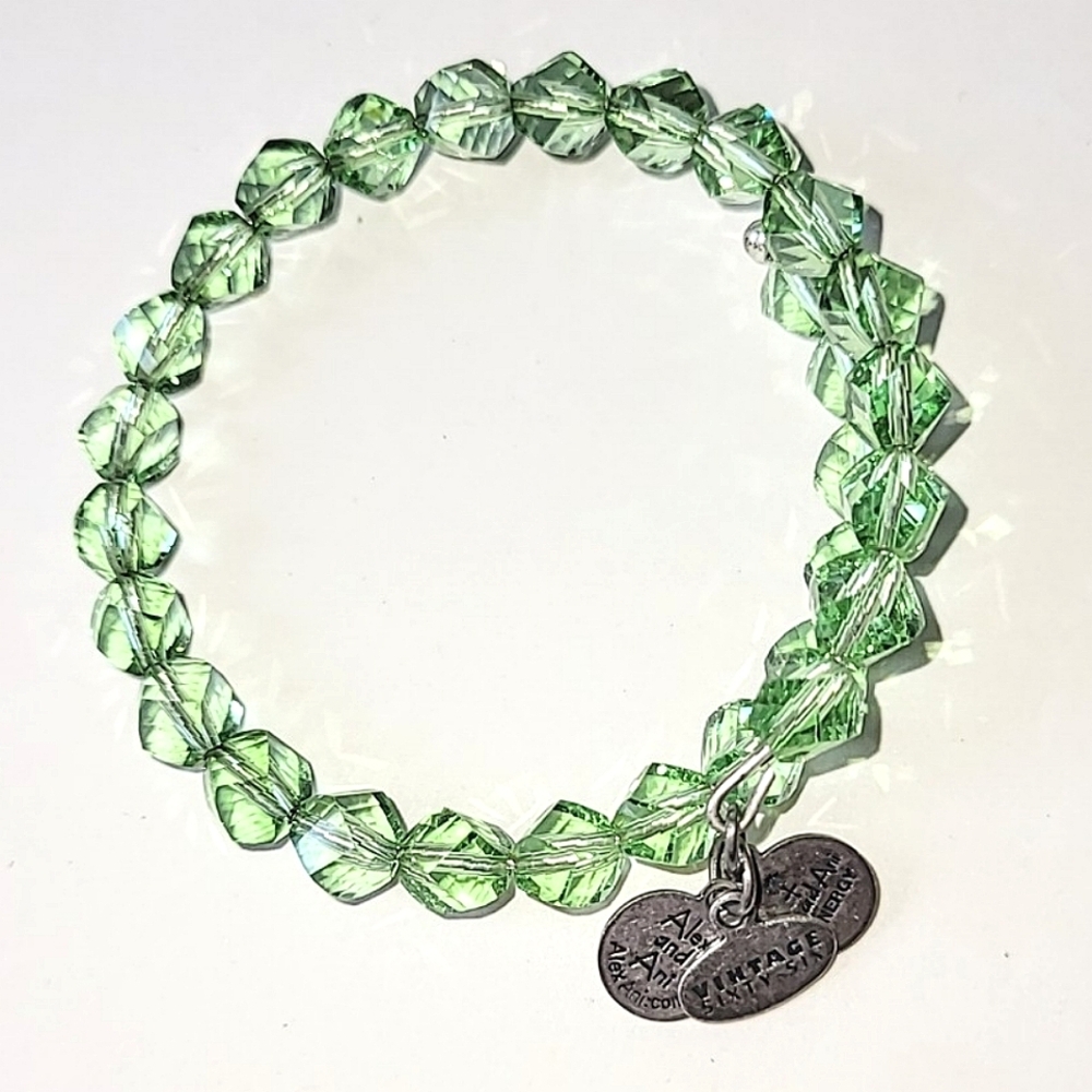 ALEX AND ANI GREEN FACETED CRYSTAL BRACELET - VINTAGE SIXTY-SIX LINE